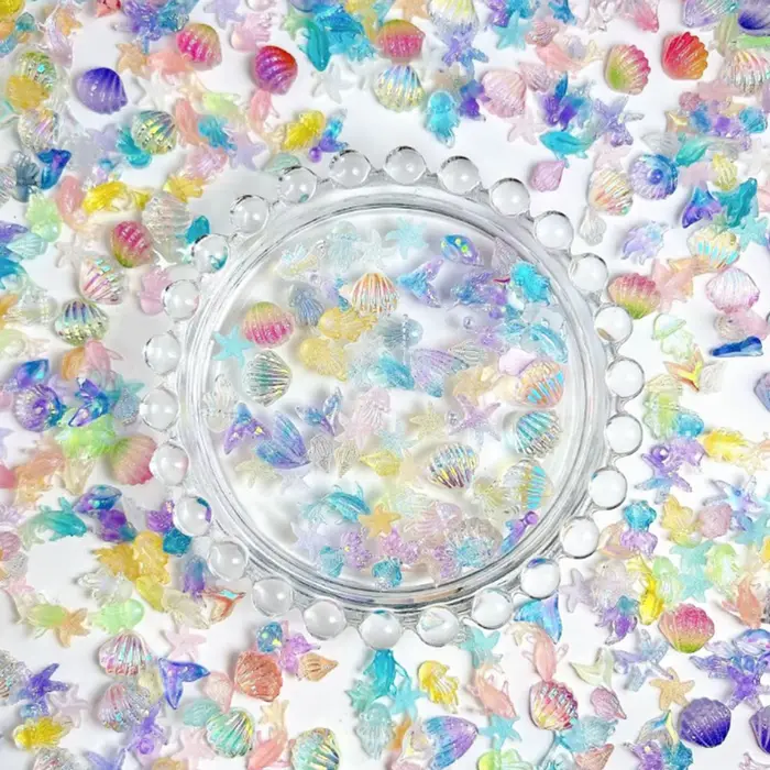 50/100 pièces créer une perle d'ongle de coquille de simulation 3D