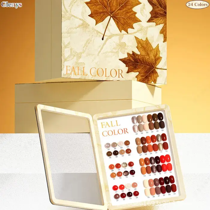 Vernis à ongles gel 24 couleurs Glenys, populaire et haut de gamme, gel d'immersion essentiel pour salons de manucure nobles.