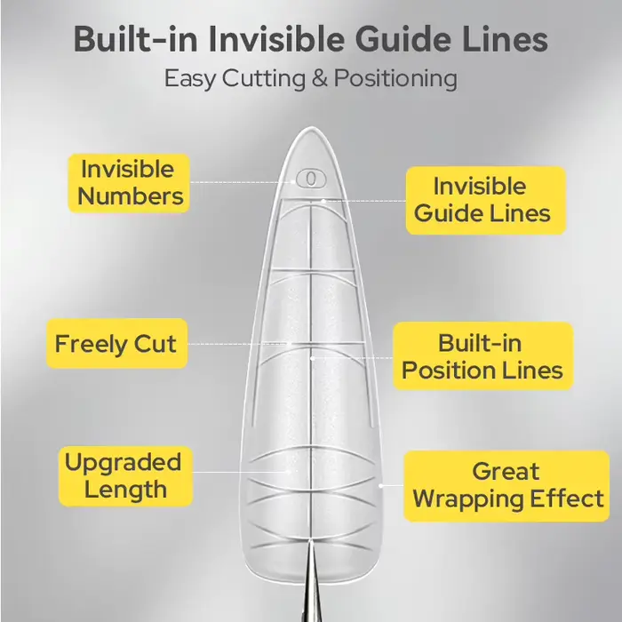 BORN PRETTY – Nouveaux faux ongles longs stiletto avec lignes de guidage intégrées