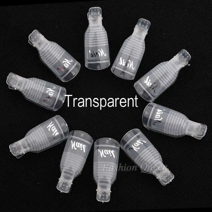 10 pièces/ensemble portable acrylique Nail Art tremper le capuchon pince UV Gel dissolvant de vernis outils d'emballage