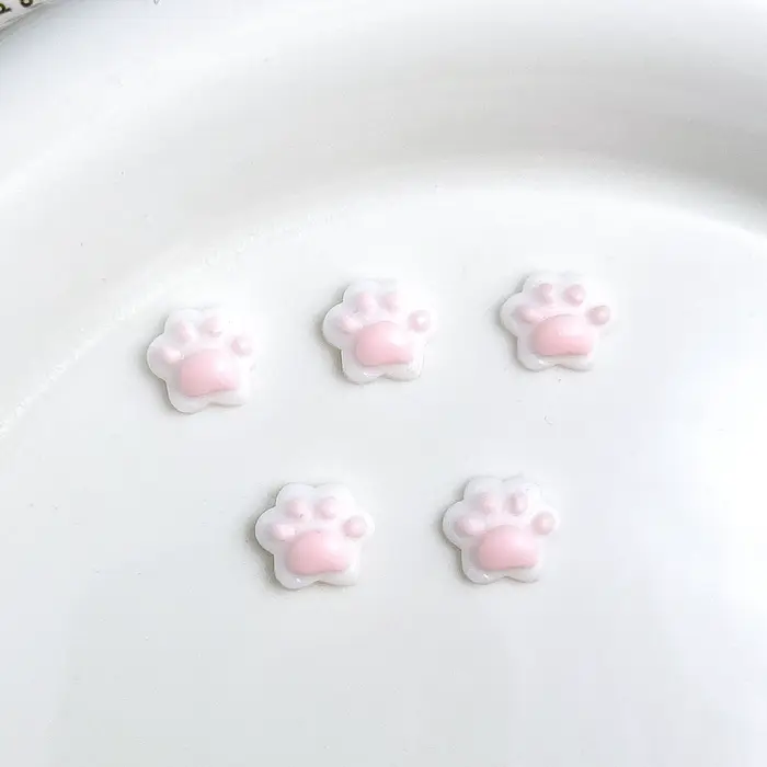 20 pièces lumineux belle chiot griffes résine ongles breloques coloré créatif simulé animaux griffes