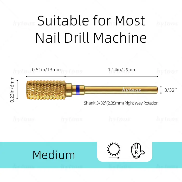 HYTOOS Embouts de ponceuse à ongles professionnels en titane anti-poussière