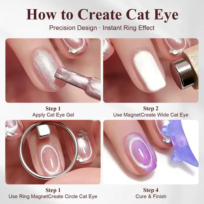 Aimant pour ongles œil de chat creux pour vernis gel, design 3D, trou noir, anneau magnétique puissa