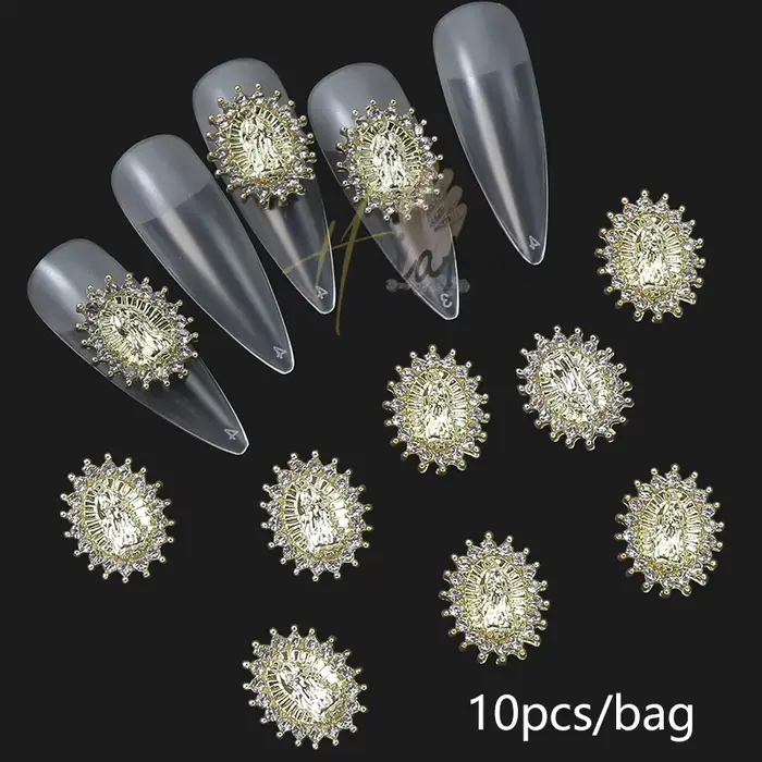 Breloques 3D brillantes en alliage de biscuits pour la décoration des ongles, pierres précieuses de 