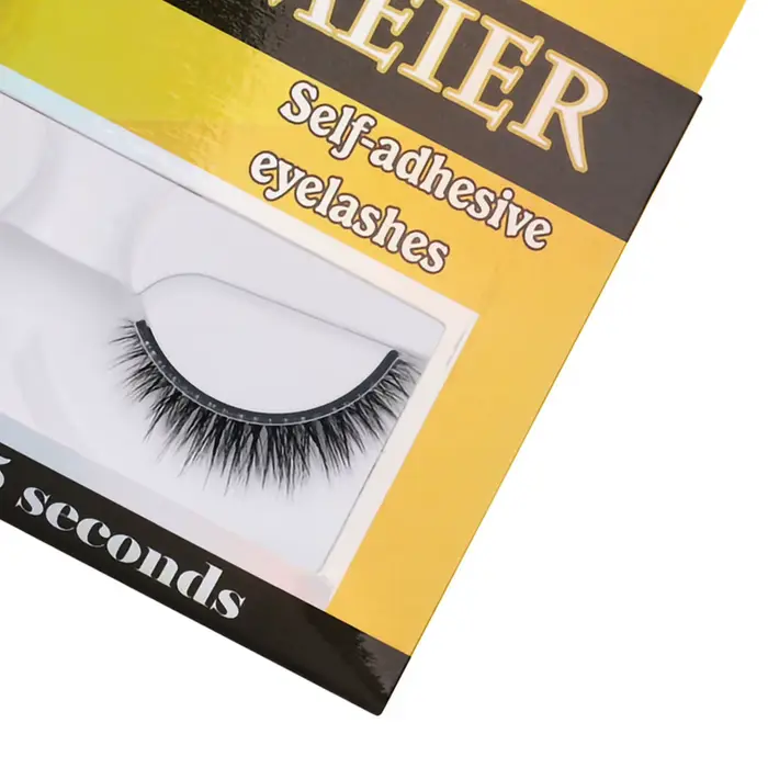 Faux cils auto-adhésifs naturels avec colle facile à retirer pour le maquillage
