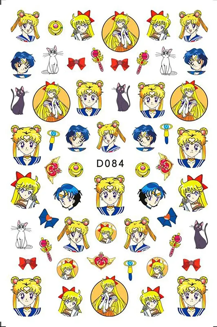 Autocollants pour ongles Miniso Anime Girl, 1 pièce, autocollants Pokémon de dessin animé, personnag