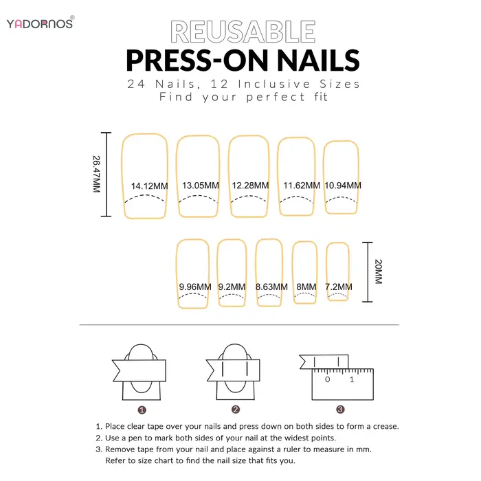 24 faux ongles de style français à effet dégradé