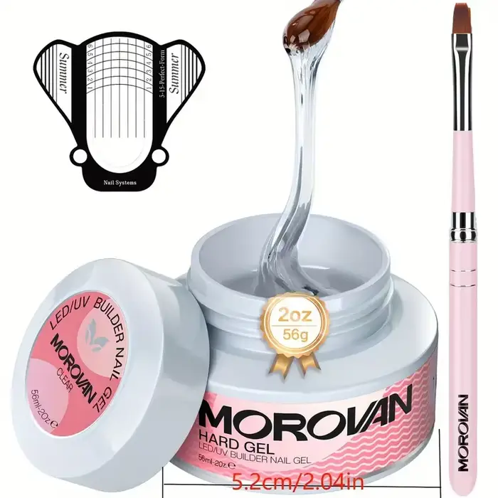 Ensemble de manucure avec formes, LED/UV, gel dur pour extension d'ongles