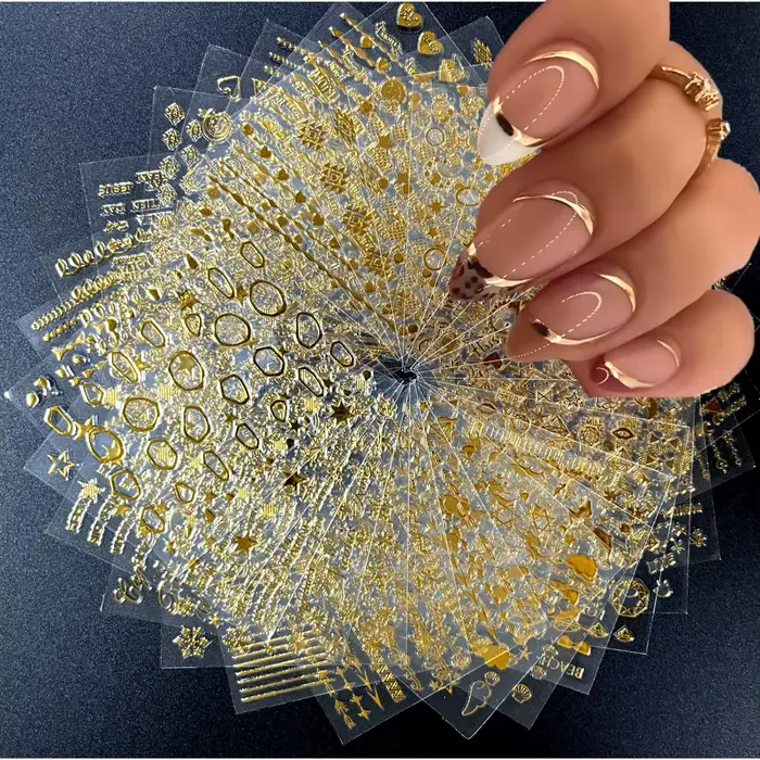 Autocollants pour ongles en or