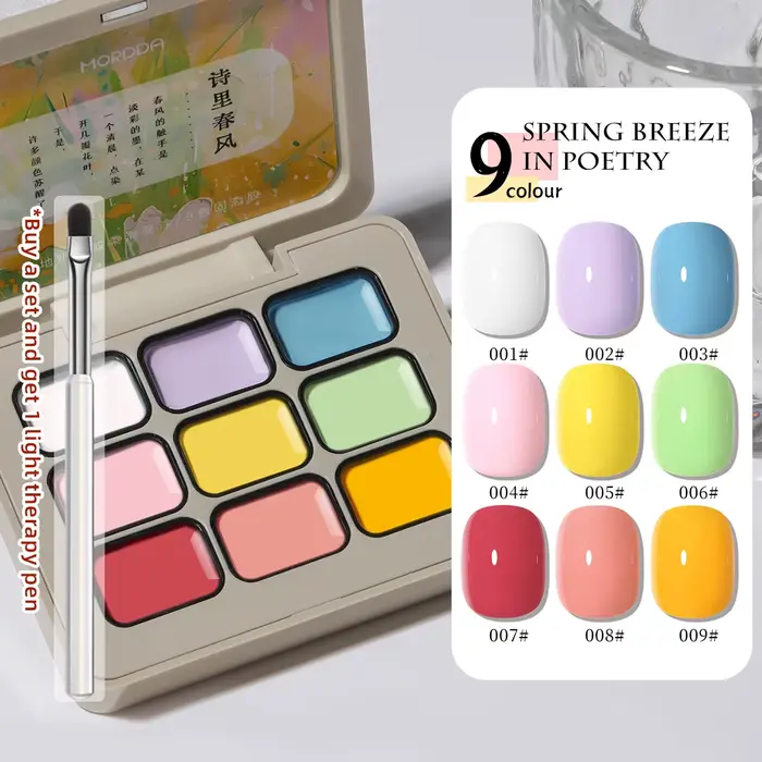 Brise de printemps dans la poésie 9 couleurs Gel pour ongles tir rapide dégradé peinture poudre Blush conception Peelable UV LED vernis à ongles Nail Art
