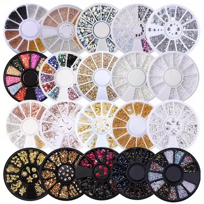Pièces pour ongles, strass à paillettes