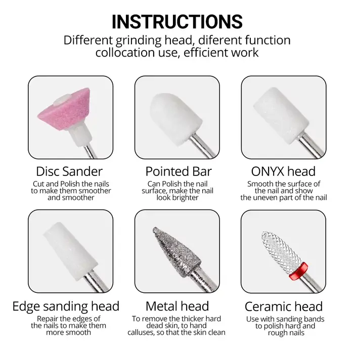 Perceuse à ongles sans fil 6 en 1