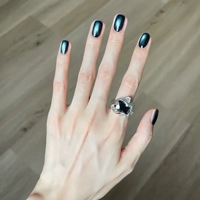 MIANEL Gel à ongles effet œil de chat bleu nuit foncé