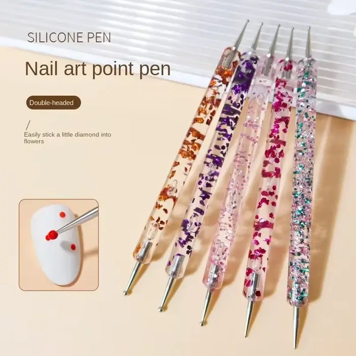 Lot de 8 pinceaux de manucure double usage