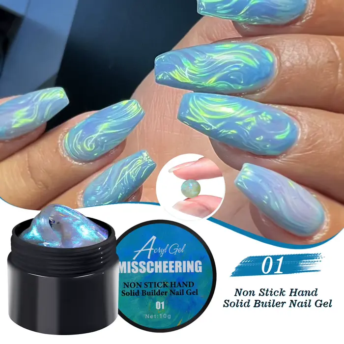 Gel de sculpture 3D Aurora Pearl Mermaid - Gel de modelage antiadhésif pour extensions d'ongles et e