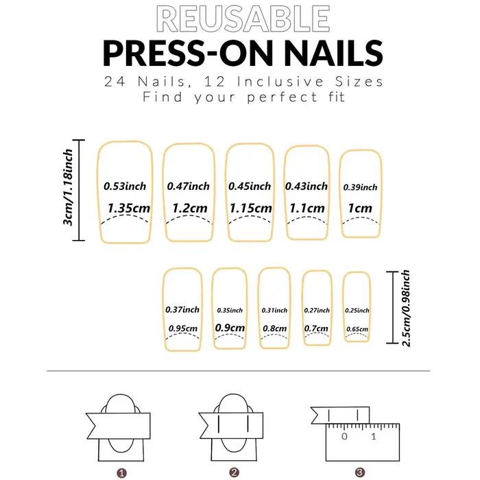 Faux ongles cercueil moyens avec pendentif à nœud 3d, 96 pièces, ongles acryliques en forme de cœur,