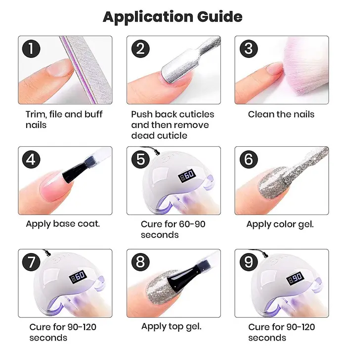 1/2 pièces 10 ml Vernis à ongles gel pailleté rose semi-permanent