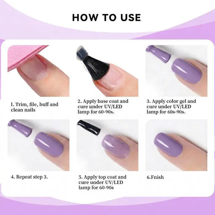 Vernis à ongles gel couleur unie violet