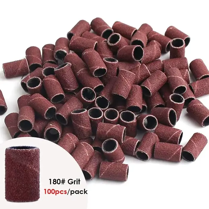 Bandes de capuchon de ponçage pour Machine de manucure électrique, grain 180/120/80, foret à ongles,