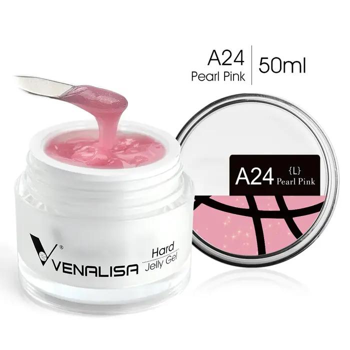 VENALISA 50ml Gelée Transparente Rose Nude Camouflage Gel UV LED Polygel pour Extension d'Ongles Nail Art Manucure Acrylique