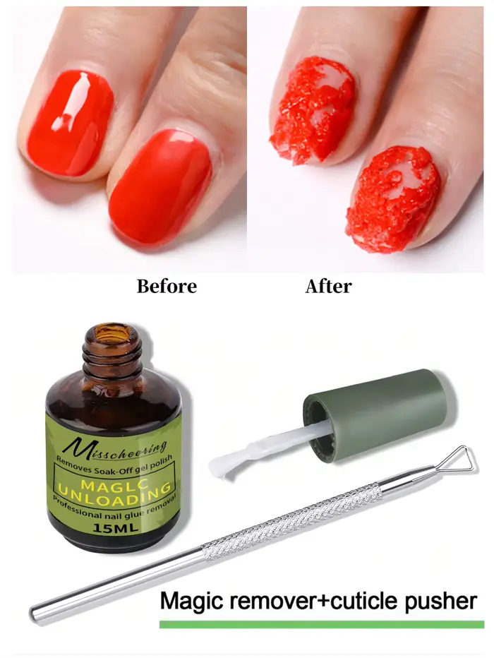 Ensemble de 1/2 pièces de dissolvant magique pour ongles avec outil de retrait