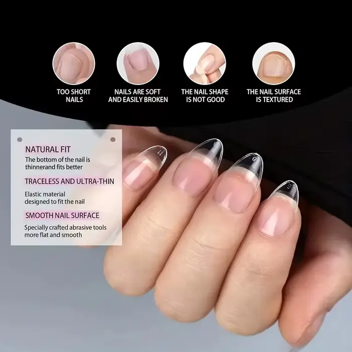 240 pièces XXS Super court amande couverture complète sculpté doux Gel ongles conseils presse sur fa