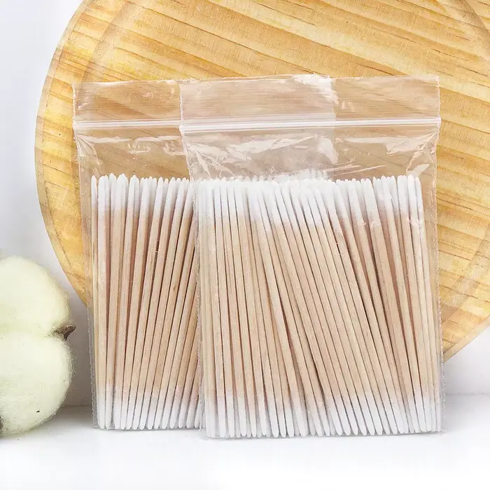Coton-tige jetable en bois, Ultra-petit, Double extrémité, 100 pièces, Micro brosses, Extension de c