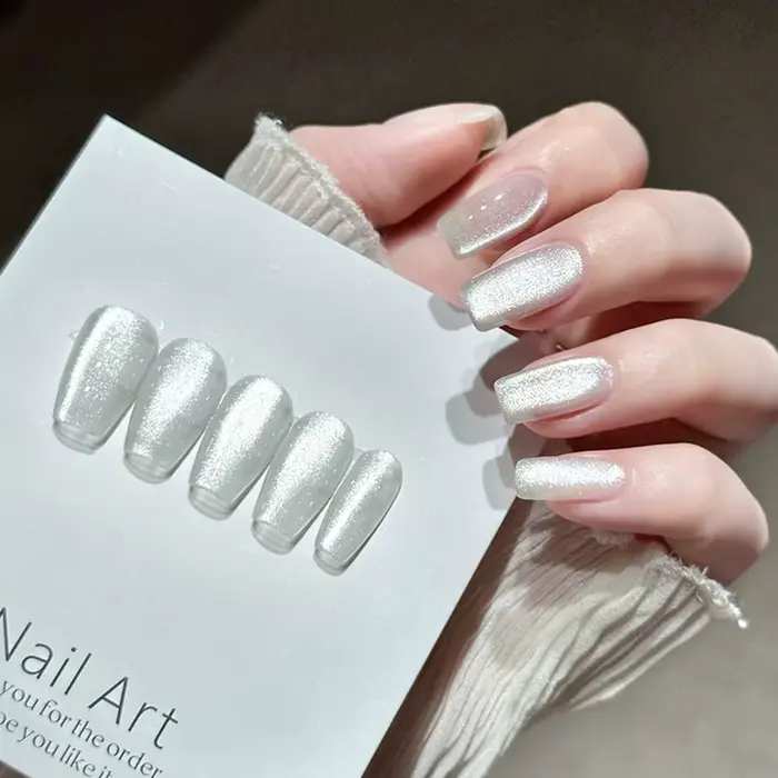 Verhéritage à Ongles Gel UV LED, Effet Holographique, Effet Galactique, Effet Miroir, Porcelaine Blanche, Œil de Chat, 1 Pièce, 10ml