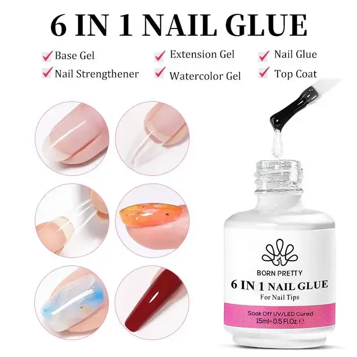 15ml 6 en 1 Extension multifonctionnelle vernis à ongles UV Gel rechargé paquet construction