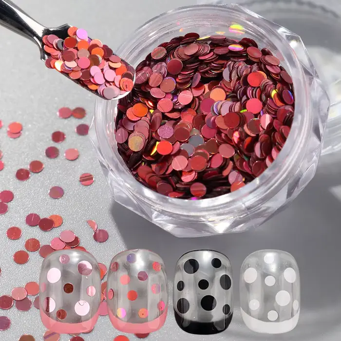 Paillettes à pois noirs et blancs pour Nail Art