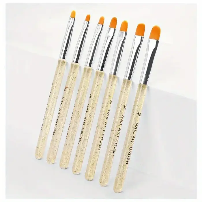 7 pièces/ensemble Nylon cheveux UV Gel acrylique Nail Art constructeur brosse stylo stylos à dessin pour la conception des ongles fournitures pour les professionnels