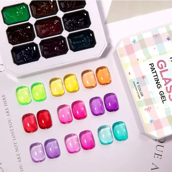 Gel à ongles solide 9 couleurs effet gelée estivale
