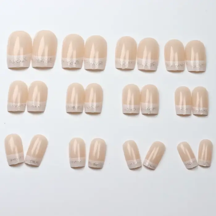 24 pièces/ensemble Faux ongles carrés moyens pour femmes et filles