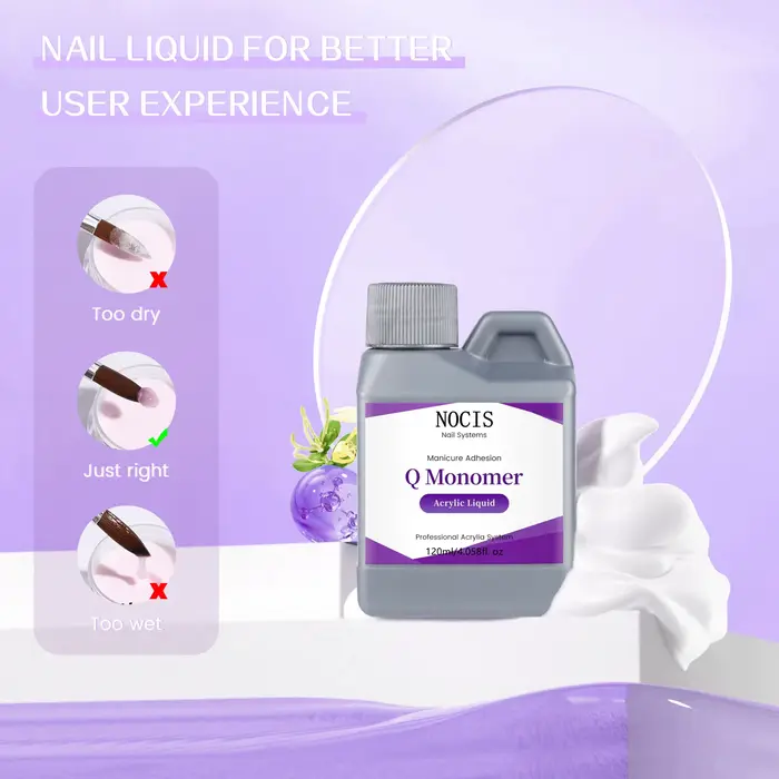 Nail Flowers Monomère - Kit professionnel de système d'ongles en acrylique -120 ml - EMA - Cadeau de Noël festif pour filles - Pas de parfum