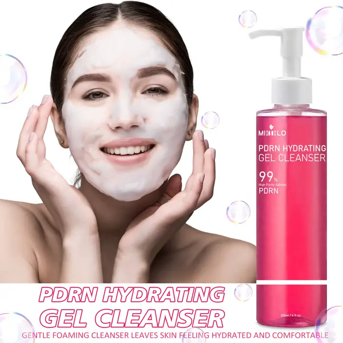 Gel nettoyant en mousse rose saumon DNA PDRN