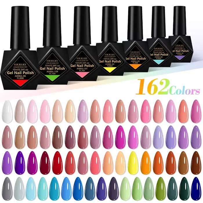 4 pièces/ensemble quatre LILY Orange nu violet Gel vernis à ongles Halloween
