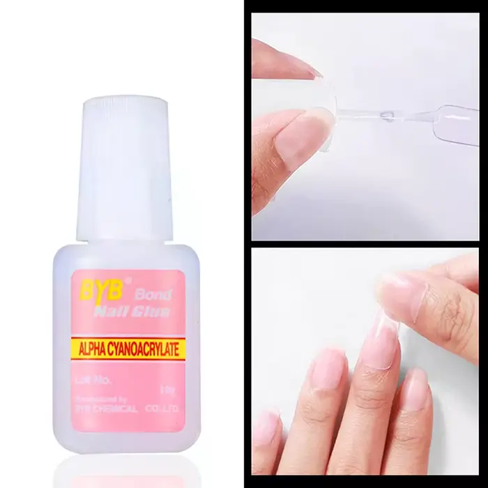 Colle à ongles avec applicateur pour faux ongles