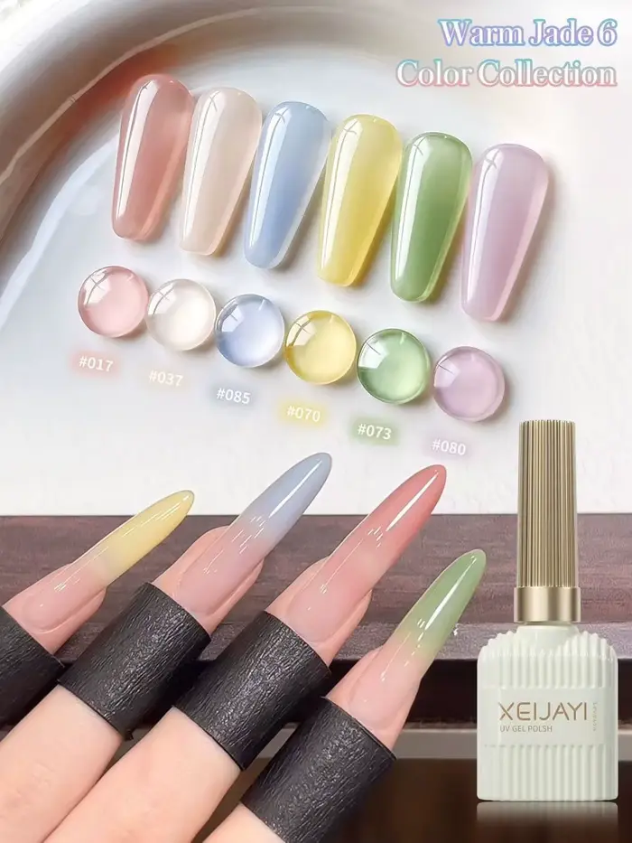 6 couleurs gelée rose nu Gel vernis à ongles ensemble hybride
