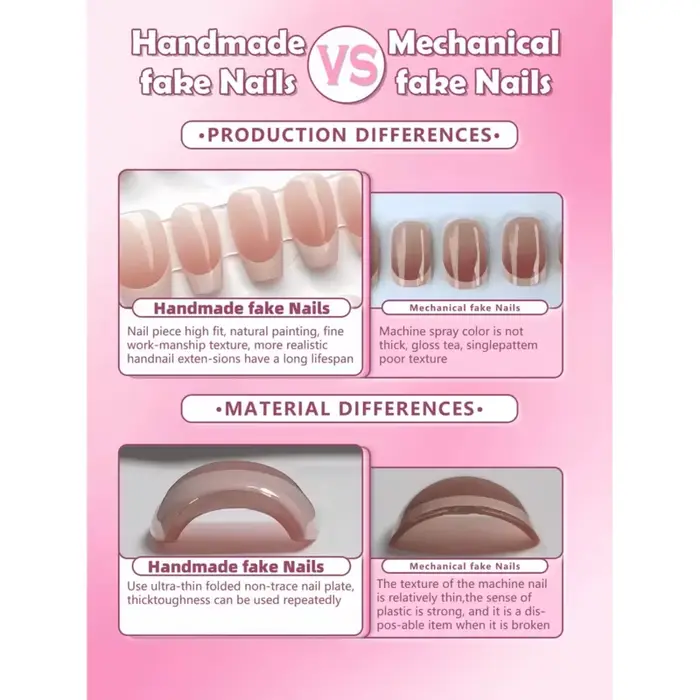 10 pièces à la main moyen amande porter des ongles