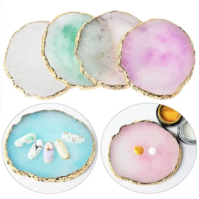 Palette à ongles ronde en résine Onyx