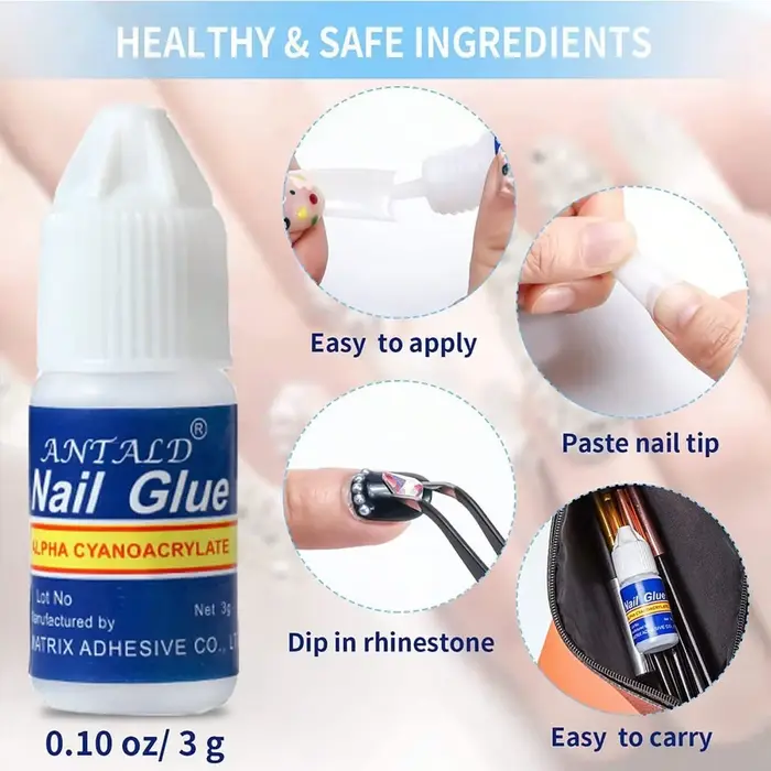 Colle à ongles transparente Ultra forte 5x3g-formule à séchage rapide et sans essuyage