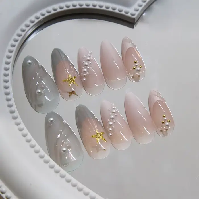 Faux ongles à presser en amande