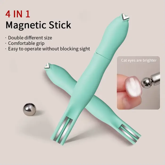 Bâton magnétique 4 en 1 3D en forme de cœur, outils magnétiques pour ongles œil de chat, aimant mult