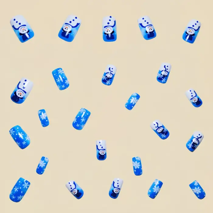 Faux ongles de Noël à pression avec colle