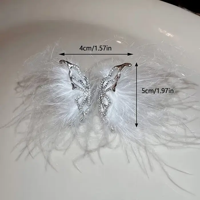 Anneaux ouverts papillon à plumes pour photo d'ongles