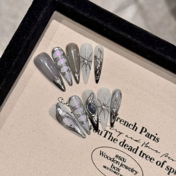 10 pièces mi-long amande Simple été faux ongles rose français presse sur ongles métal épices filles