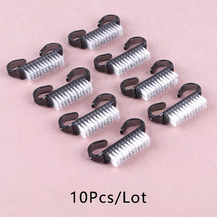 Brosse de nettoyage des ongles noire, 10/20 pièces, petites brosses à manche en plastique, dissolvan