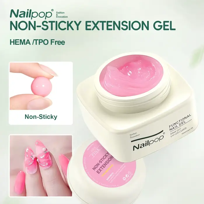 Nailpop No TPO/HEMA Gel d'extension Non collant pour ongles Art manucure sculpture UV LED durcissement modèles personnalisés faciles à utiliser Art bricolage
