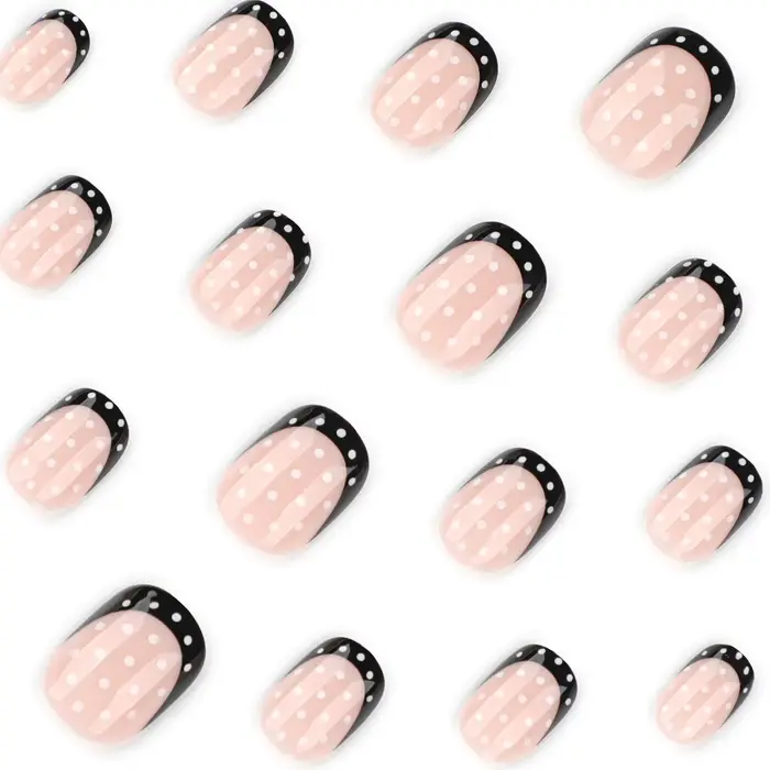 Faux ongles français noirs