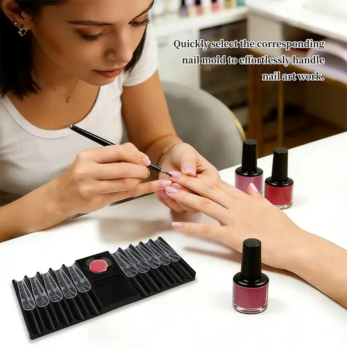 Palette de mélange et support pour nail art à double fonction, compact et léger, pour les artistes nomades et les débutants en design d'ongles